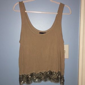 AEO tan with sequins Tank Top